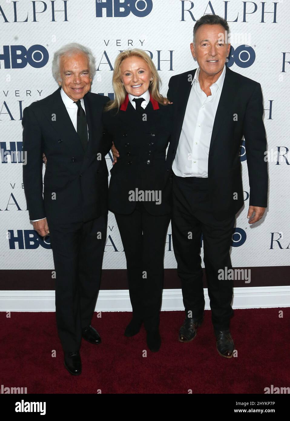 Ralph Lauren, Ricky Anne Loew-Beer and Bruce Springsteen attending the Very Ralph World Premiere in New York Stock Photo
