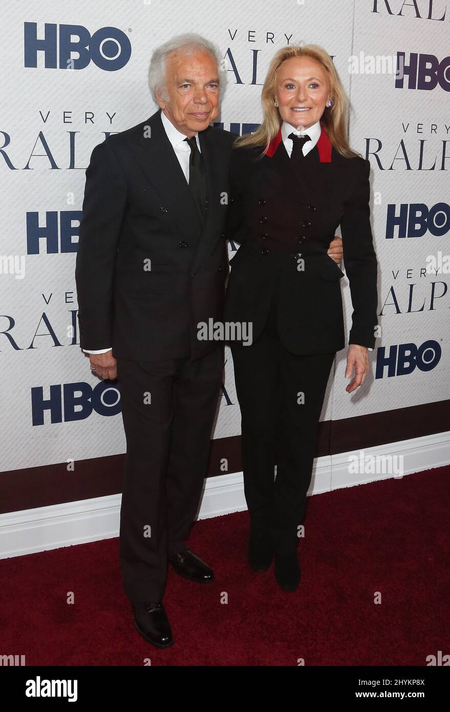 Ralph Lauren and Ricky Anne Loew-Beer attending the Very Ralph World Premiere in New York Stock Photo