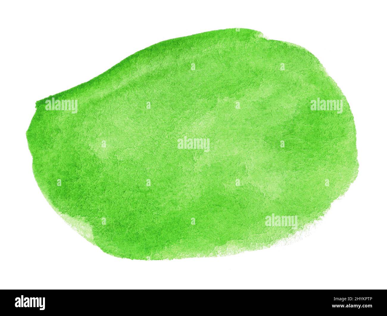 Abstract green watercolor shape. Watercolor hand drawn stain isolated ...