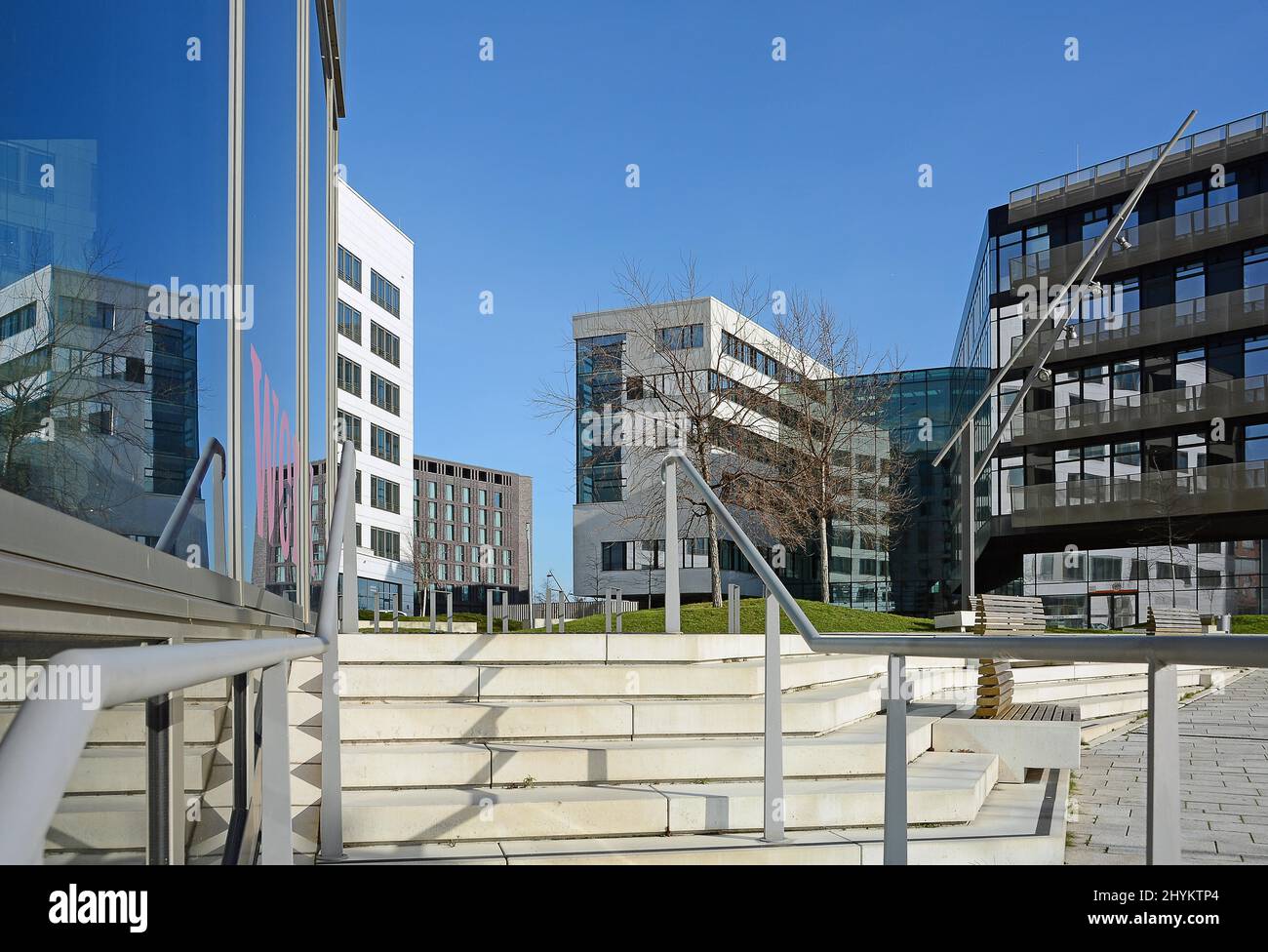 Office building, flats, staircase, modern architecture