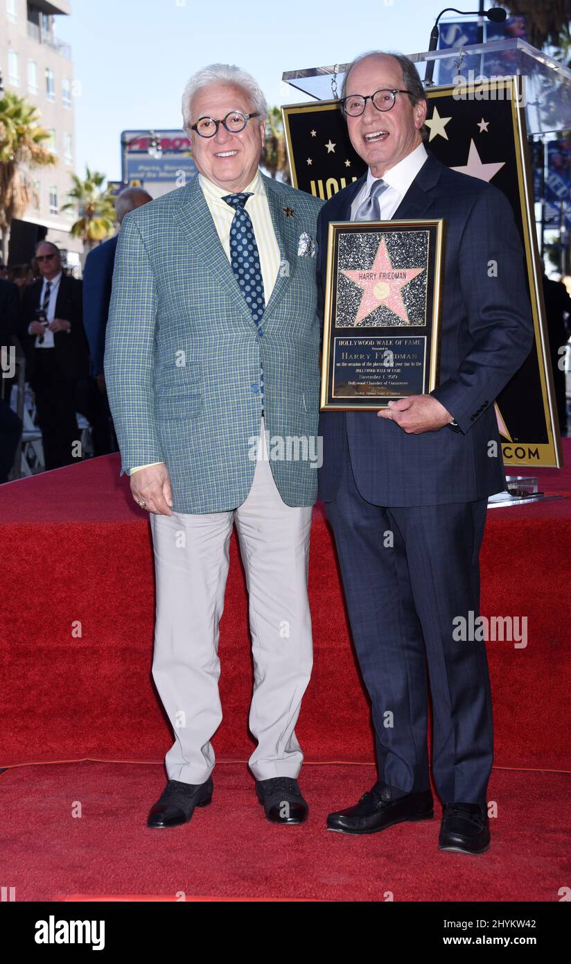 Harry Friedman is joined by Vin di Bona at his Hollywood Walk of Fame star ceremony Stock Photo
