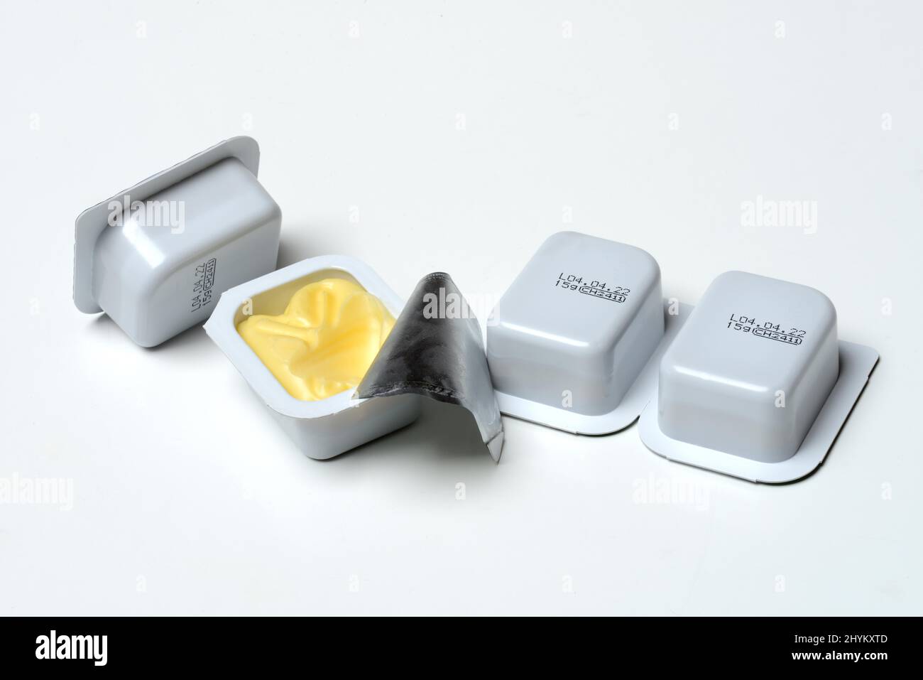 Butter in breakfast portion, portion pack Stock Photo Alamy