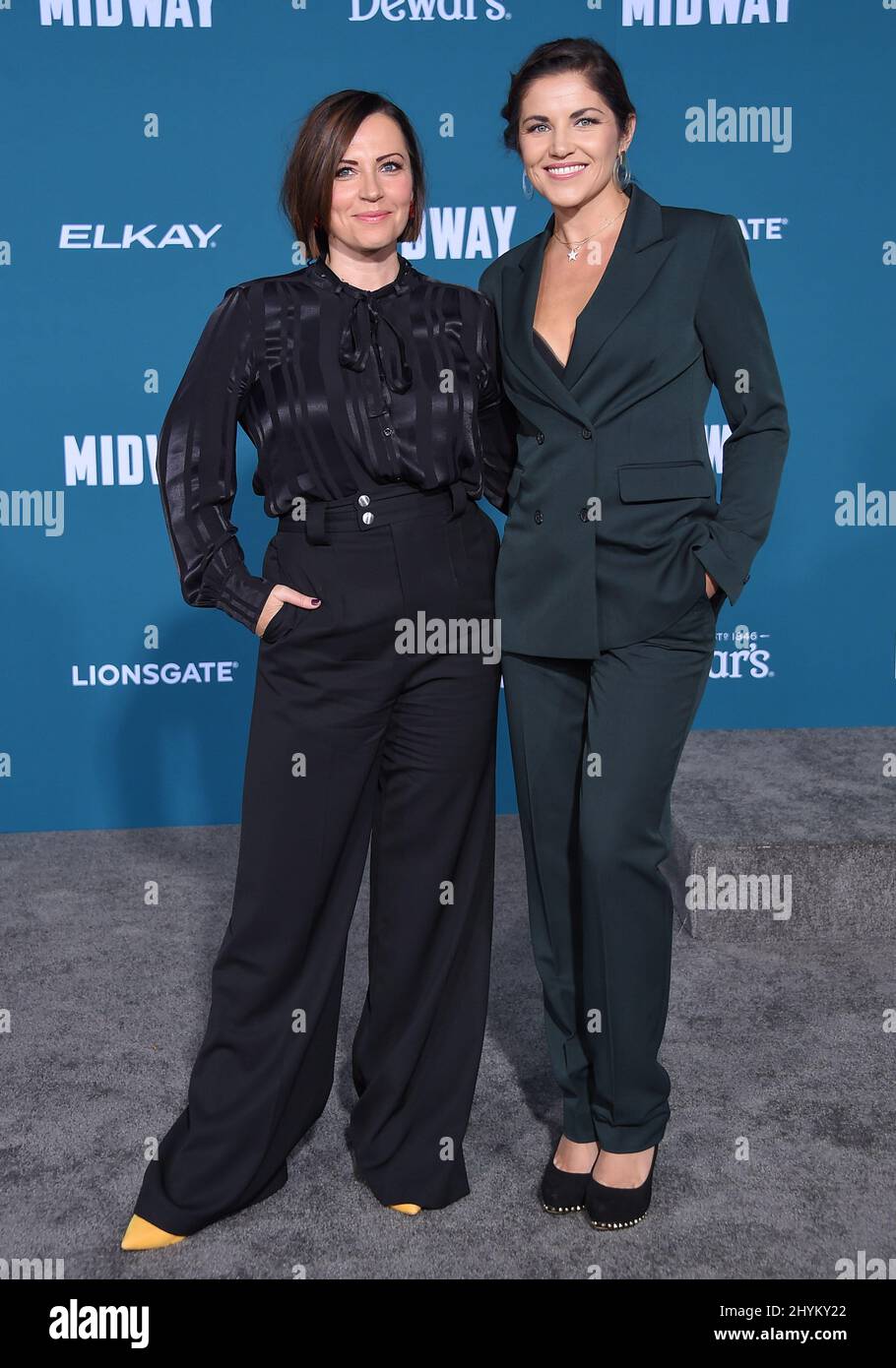 Dagmara Dominczyk and Marika Dominczyk attending the World premiere of Midway Stock Photo