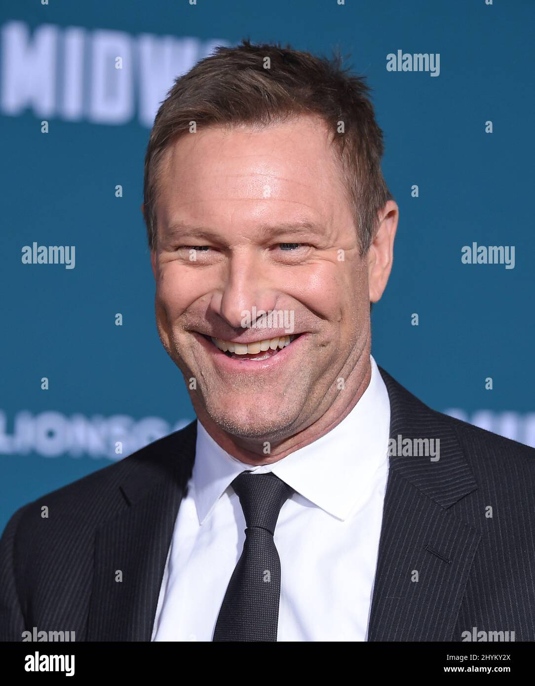 Aaron Eckhart attending the World premiere of Midway Stock Photo Alamy