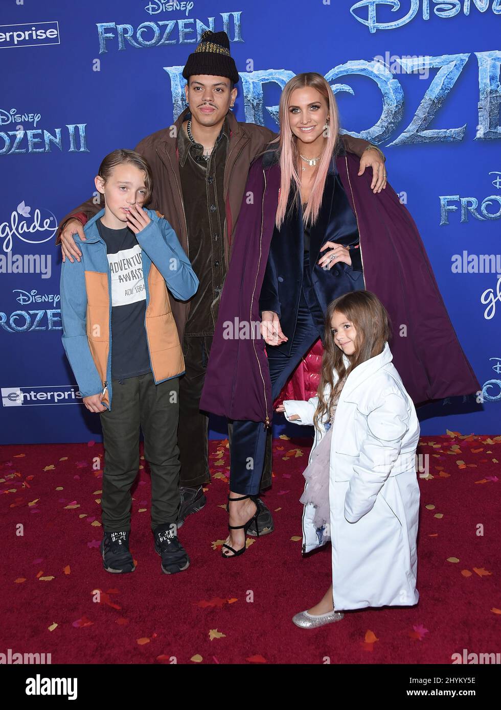 Evan Ross, Ashlee Simpson, Bronx Wentz and Jagger Snow Ross attending