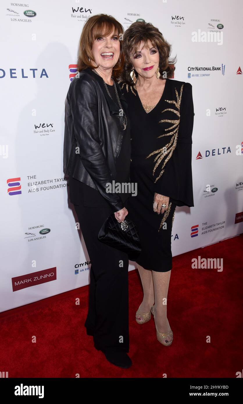 Linda Gray and Joan Collins attending the Elizabeth Taylor AIDS Foundation Reception held at the Mark Zunino Atelier in Beverly Hills, California Stock Photo