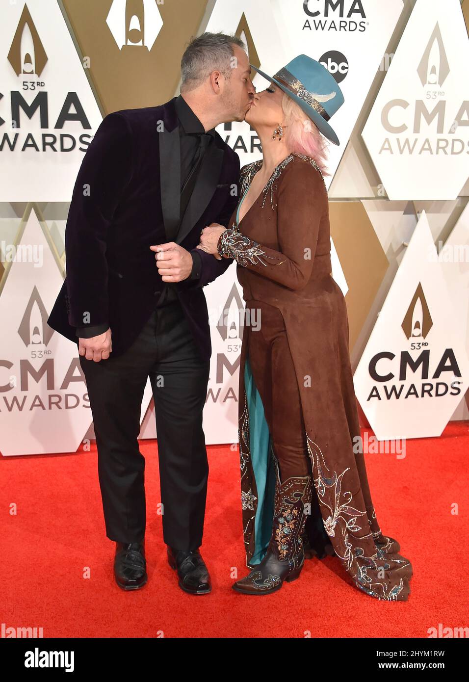 Buddy Quaid and Tanya Tucker arriving to the 53rd Annual CMA Awards held at Bridgestone Arena on November 13, 2019 in Nashville, TN. Stock Photo