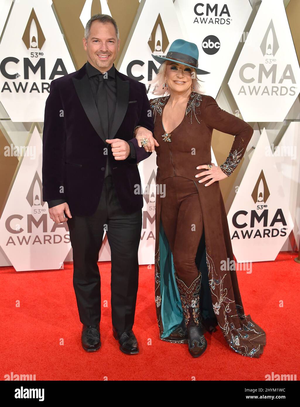 Buddy Quaid and Tanya Tucker arriving to the 53rd Annual CMA Awards held at Bridgestone Arena on November 13, 2019 in Nashville, TN. Stock Photo
