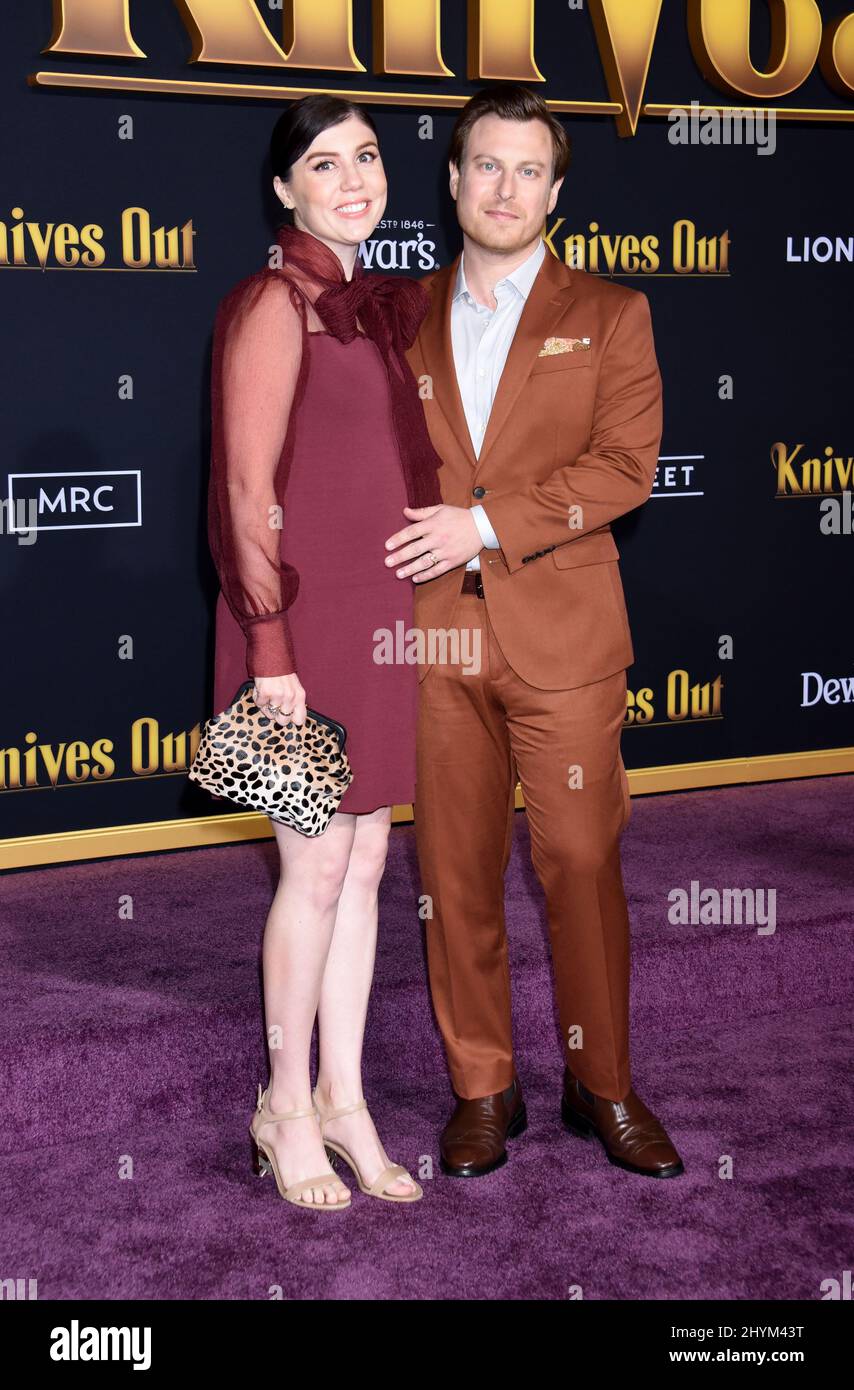 Noah Segan and Alison at the "Knives Out" Los Angeles Premiere