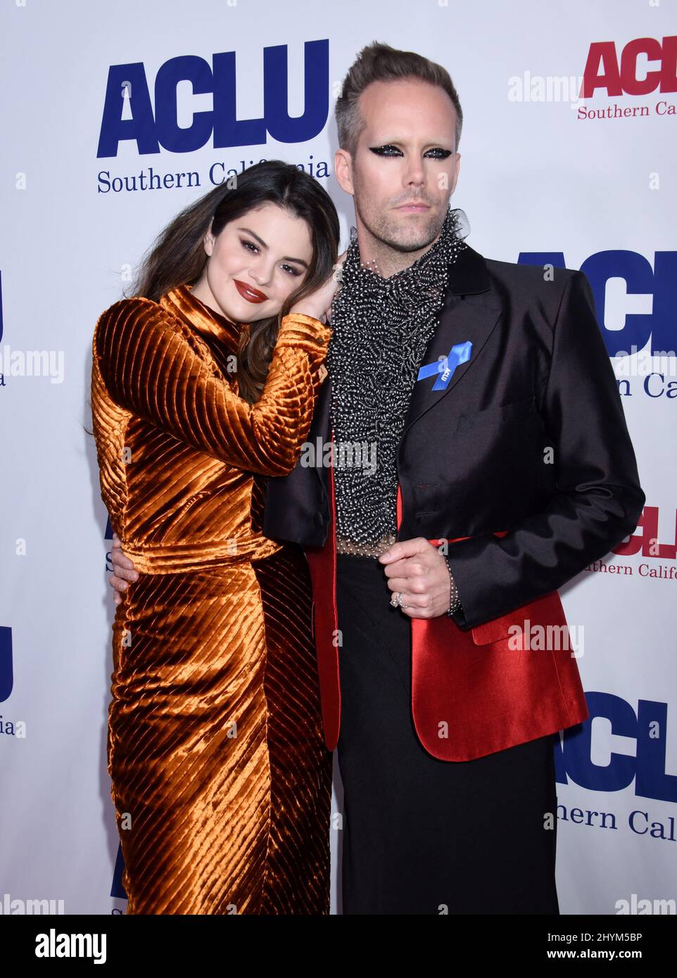 Selena Gomez and Justin Tranter at the ACLU SoCal's 2019 Bill Of Rights