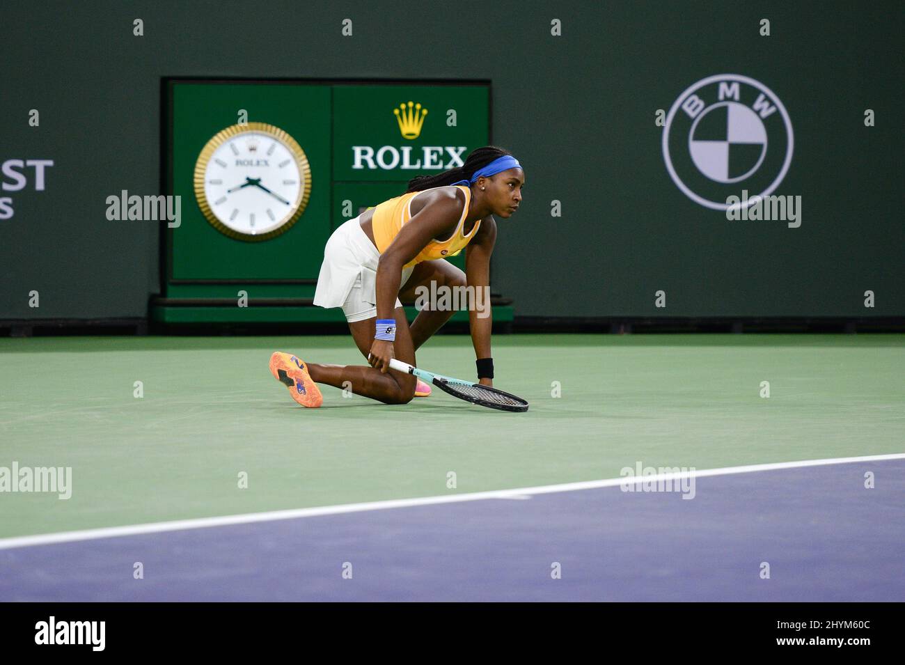 Coco Gauff (USA) is defeated by Simona Halep (ROU) 36, 46, at the BNP
