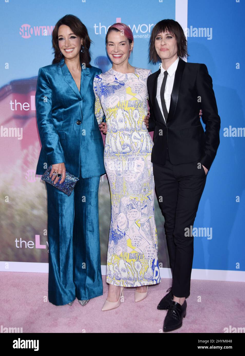 Jennifer Beals, Leisha Hailey and Katherine Moennig at Showtime's 'The L Word: Generation Q' Premiere held at the Regal Cinemas L.A. LIVE on December 2, 2019 in Los Angeles, CA. Stock Photo