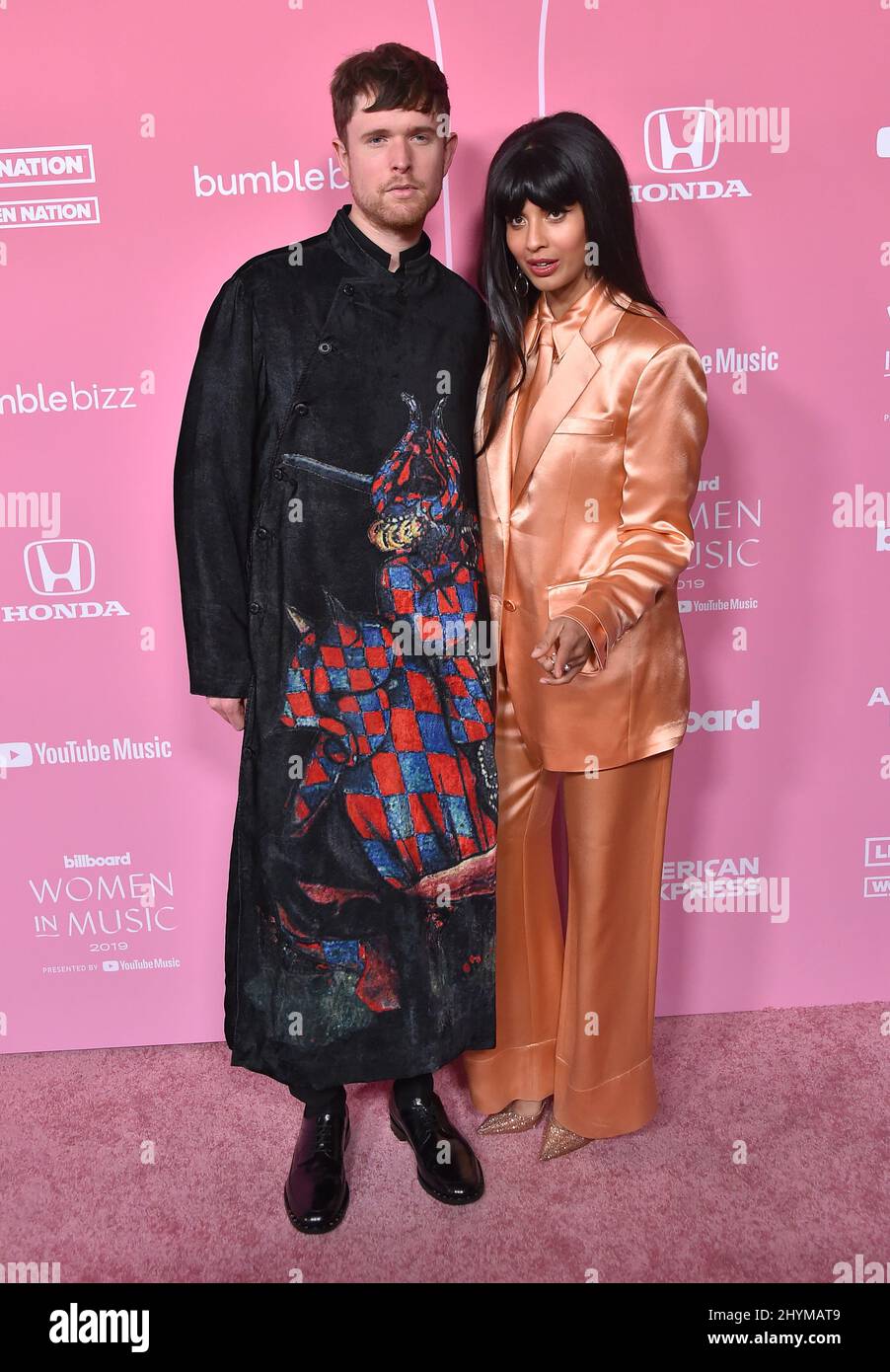 James Blake and Jameela Jamil attending the Billboard's Women In Music 2019 event in Hollywood, USA on Thursday December 13, 2019. Stock Photo