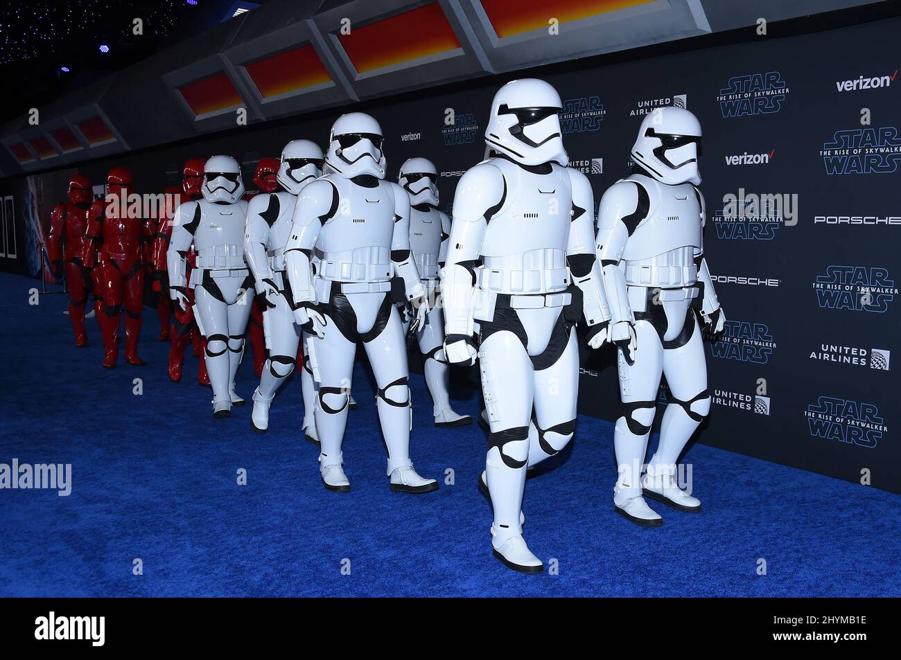 Stormtroopers attending the World Premiere of Star Wars: The Rise of Skywalker in Los Angeles Stock Photo
