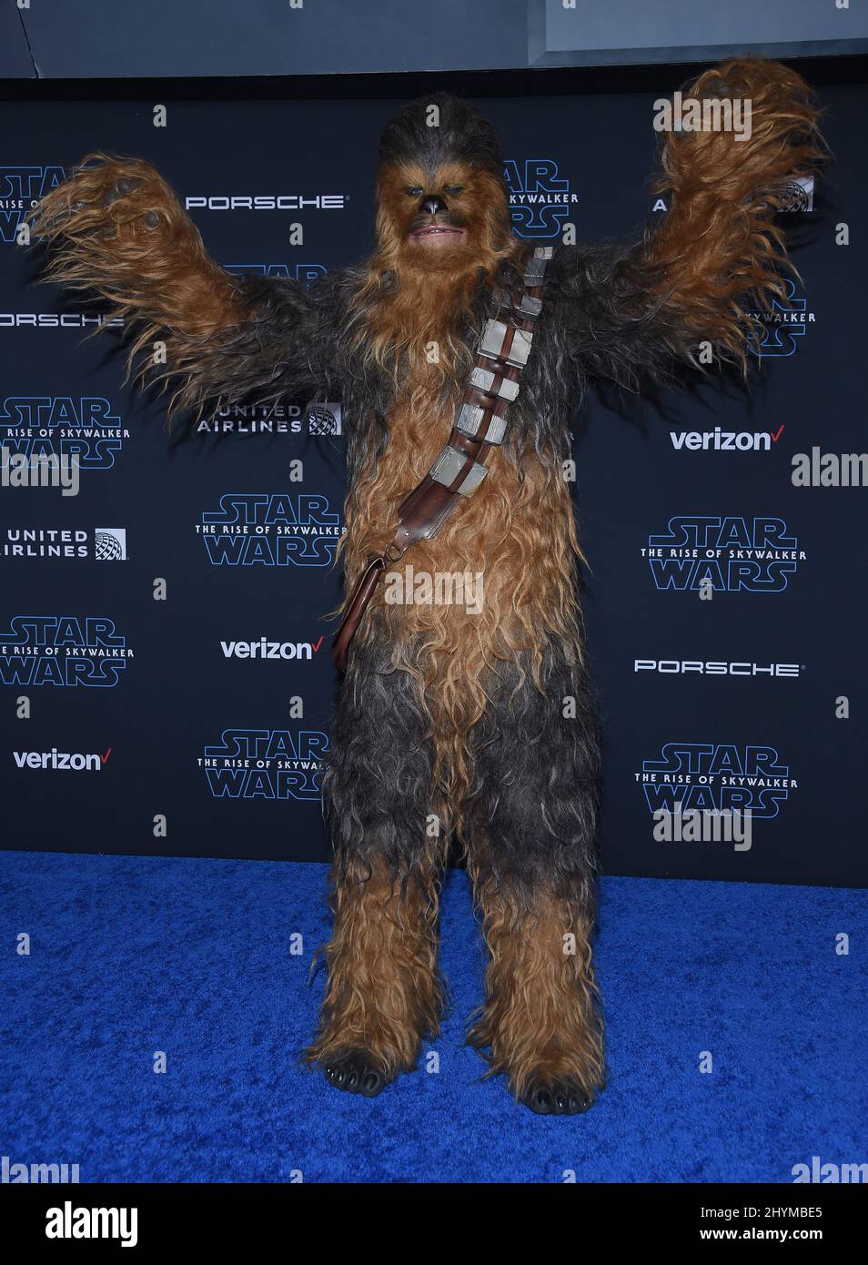 Chewbacca attending the World Premiere of Star Wars: The Rise of Skywalker in Los Angeles Stock Photo