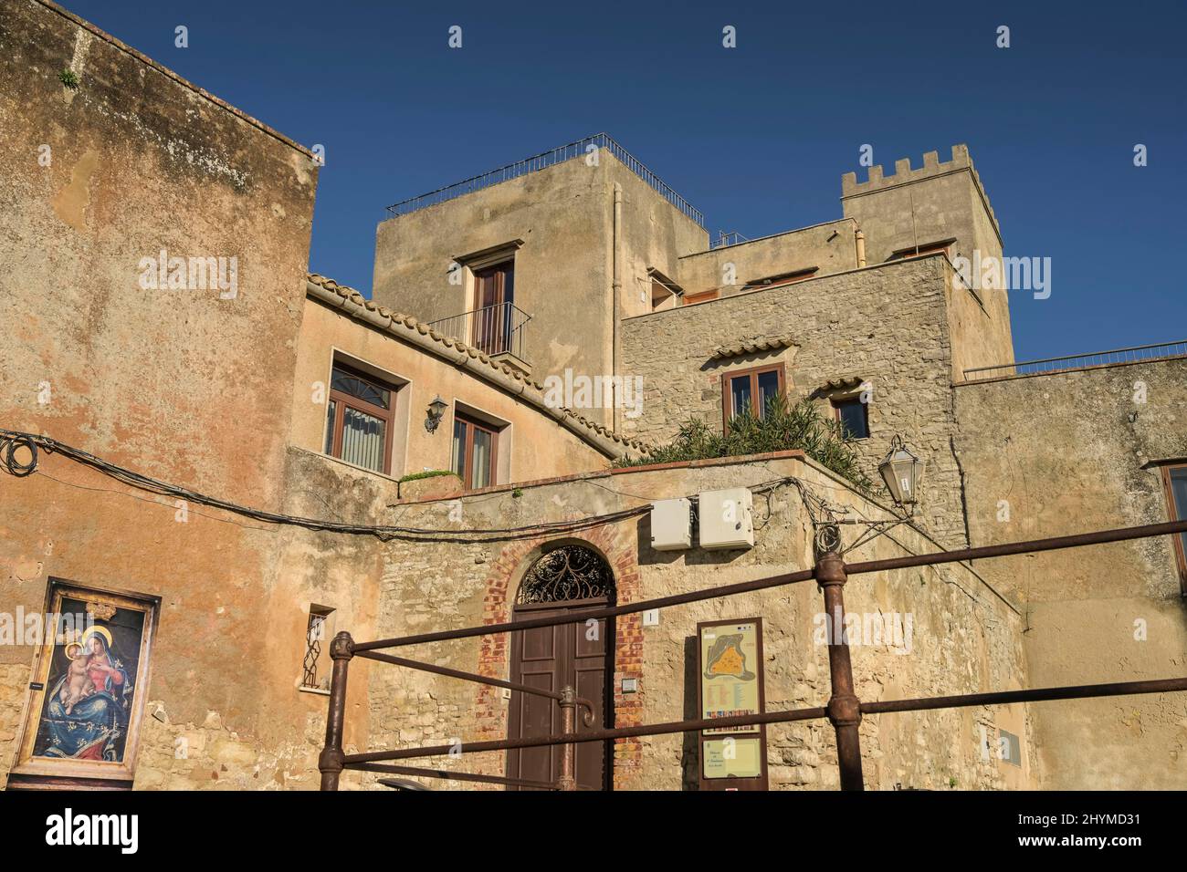 Residential houses, Erice, Sicily, Italy Stock Photo Alamy