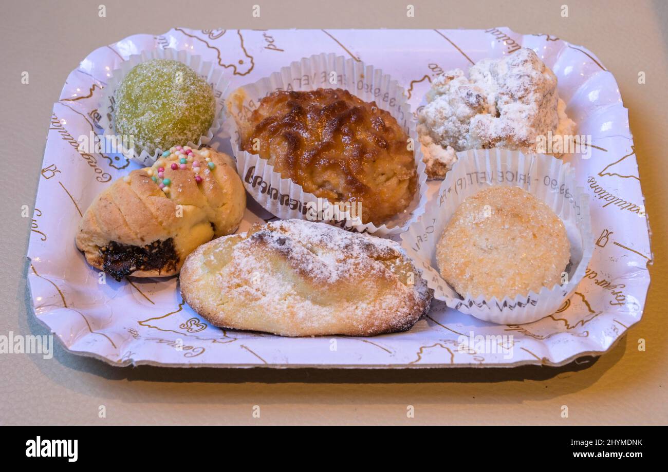 Pastries, La Pasticceria Maria Grammatico, Erice, Sicily, Italy Stock