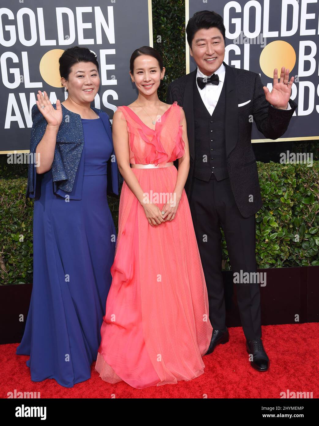 Lee Jeong-eun, Cho Yeo-jeong and Song Kang-ho at the 77th Golden Globe Awards held at the Beverly Hilton Hotel on January 5, 2020 in Beverly Hills, Los Angeles. Stock Photo