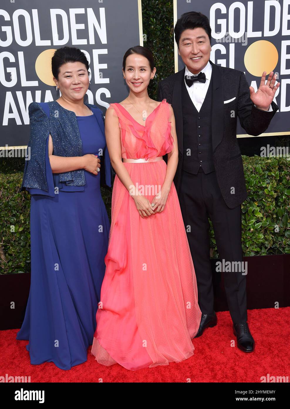 Lee Jeong-eun, Cho Yeo-jeong and Song Kang-ho at the 77th Golden Globe Awards held at the Beverly Hilton Hotel on January 5, 2020 in Beverly Hills, Los Angeles. Stock Photo