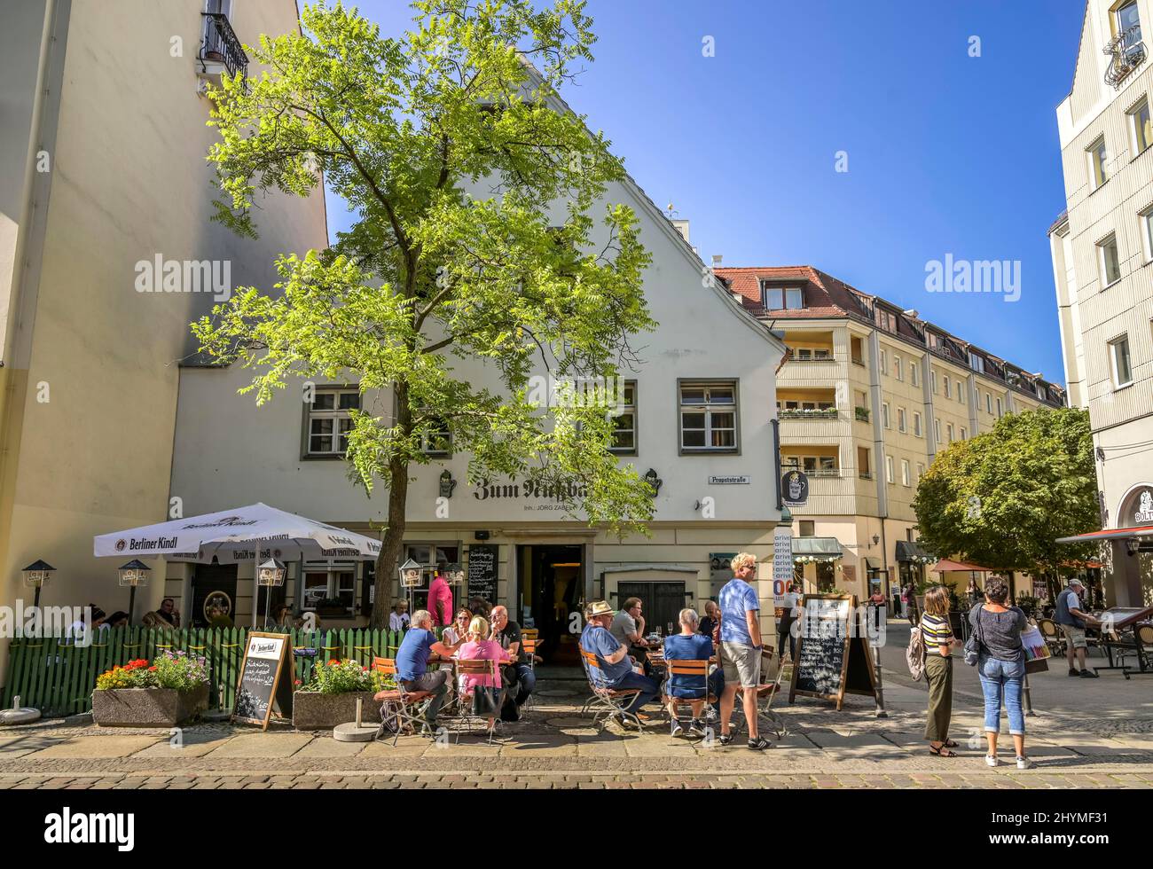 Restaurant zum Nussbaum, Propststrasse, Nikolaiviertel quarter, Mitte, Berlin, Germany Stock Photo