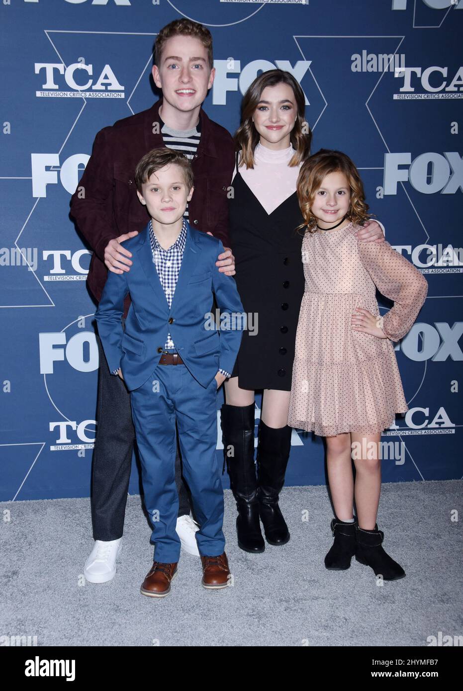 Connor Kalopsis, Ashley Boettcher, Jack Stanton and Oakley Bull at the FOX Winter TCA 2020 held at the Langham Huntington Hotel on January 7, 2020 in Pasadena, CA. Stock Photo