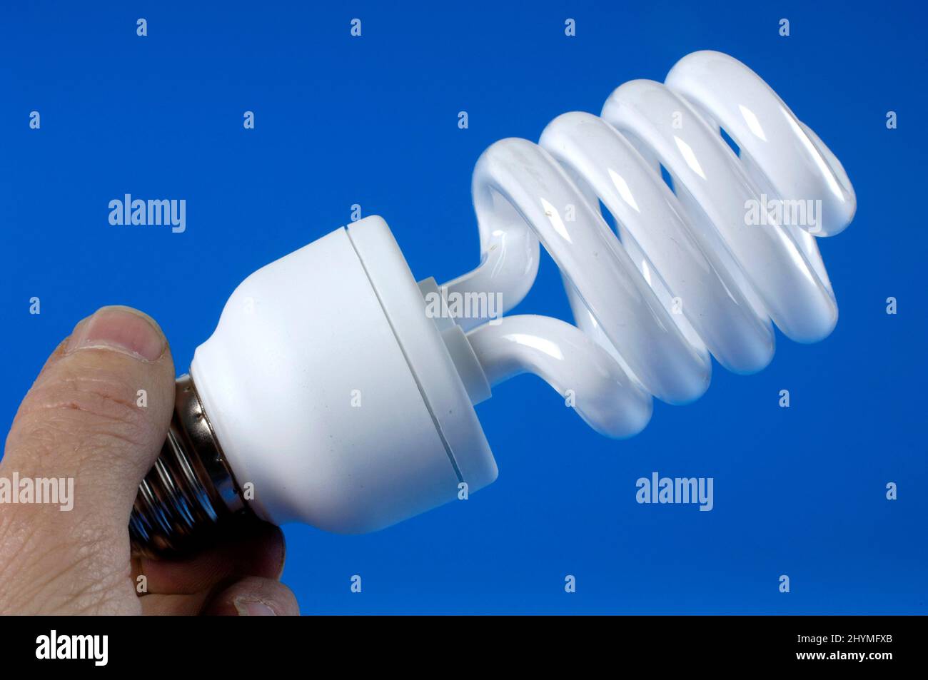 energyefficient lamp in a hand Stock Photo Alamy