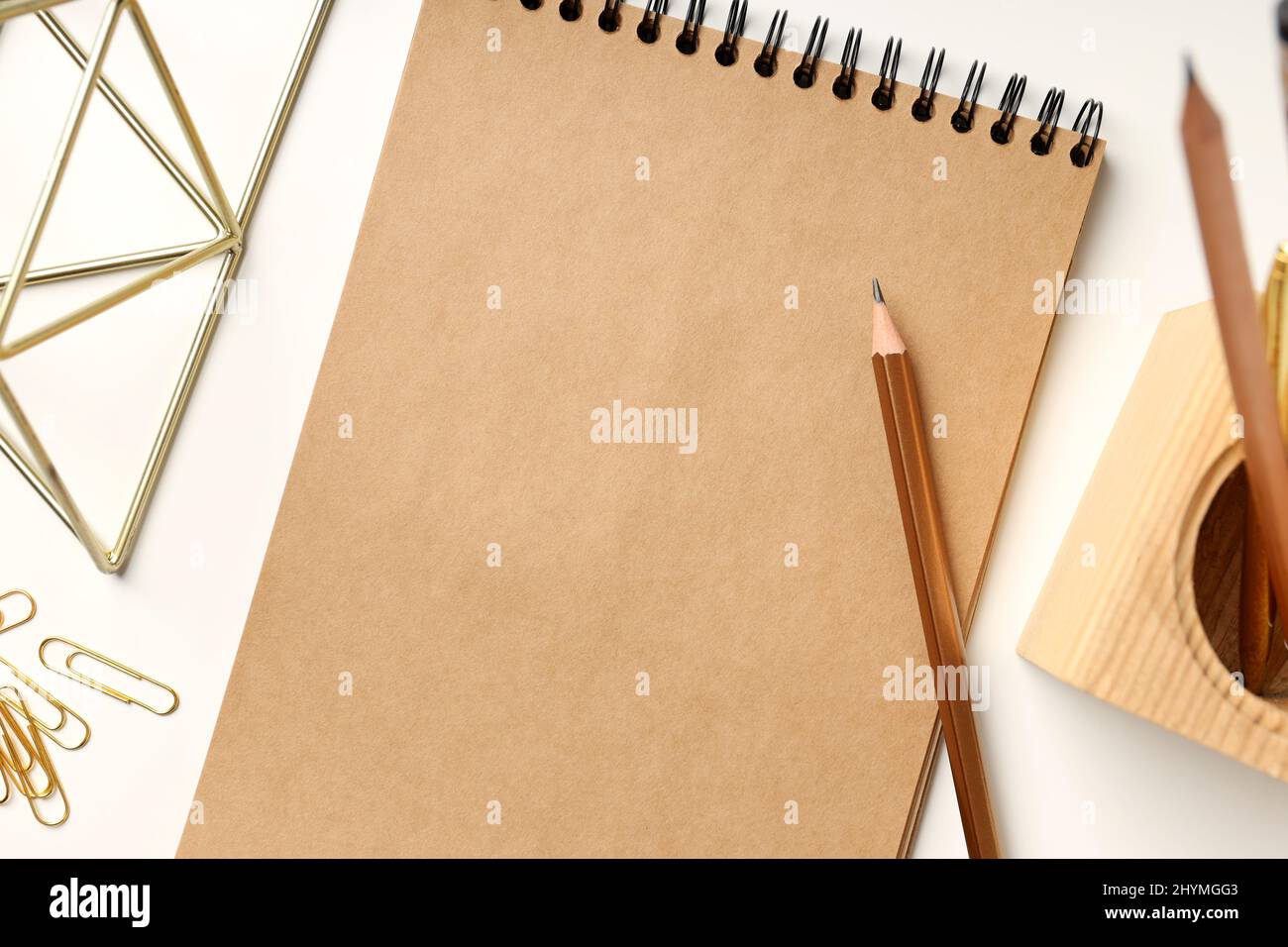 Concept of accessories for office or study, space for text Stock Photo