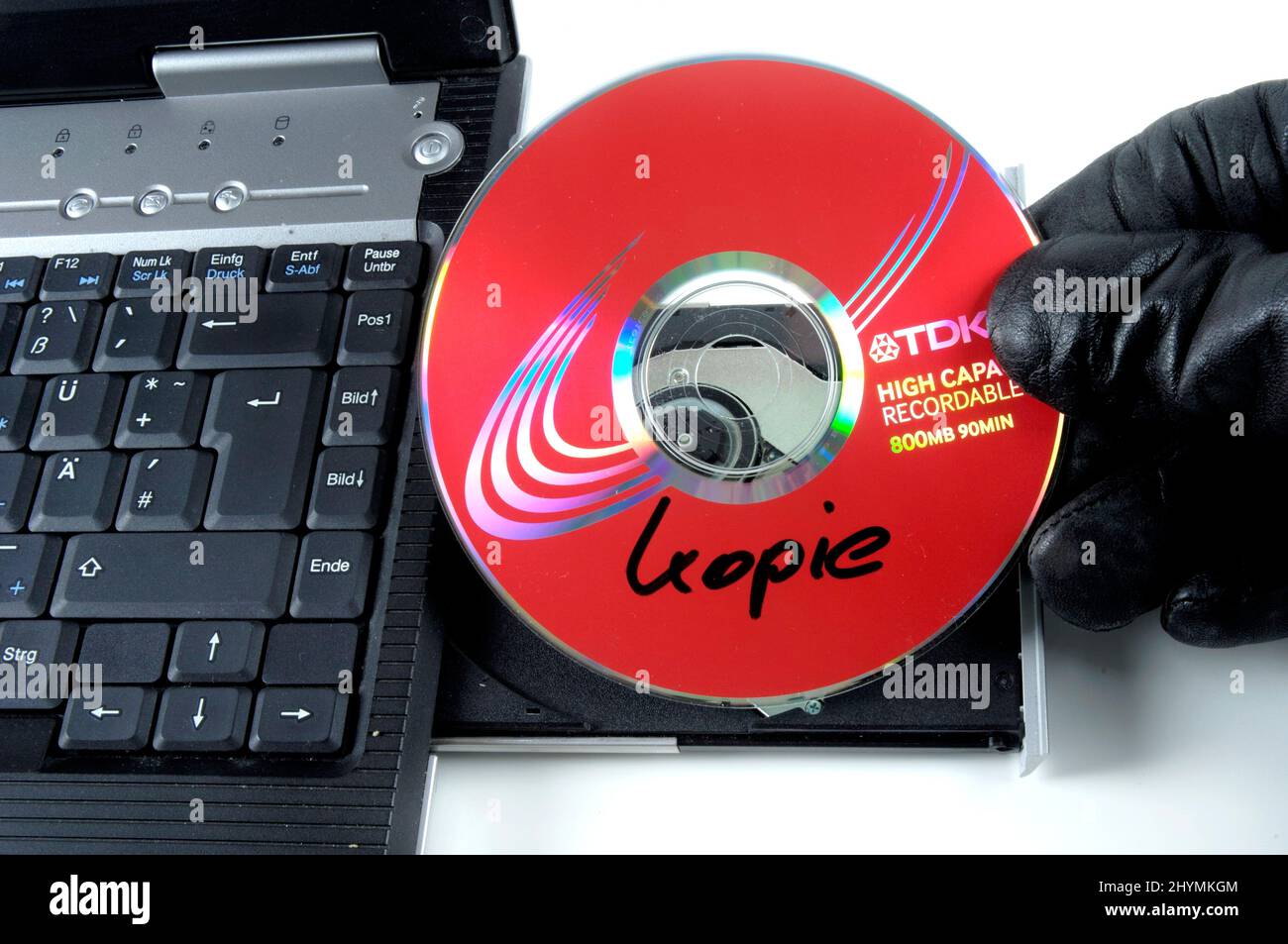 CD labeled copy, computer crime Stock Photo