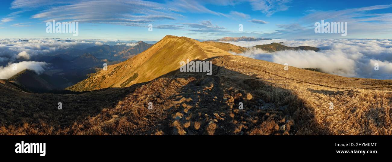 Low Tatras in Slovakia over clouds Stock Photo