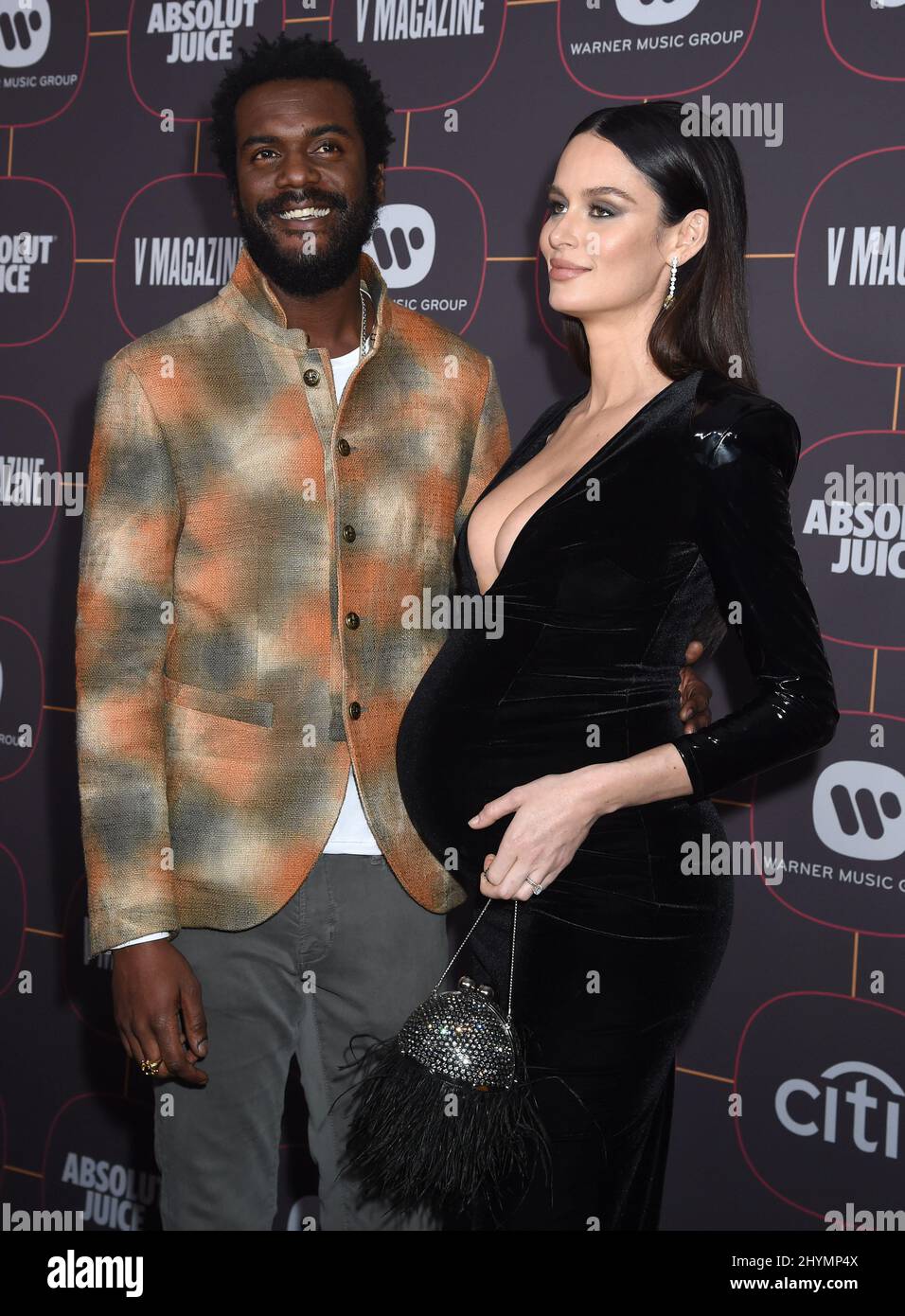 Gary Clark Jr. and Nicole Trunfio at the Warner Music Group PreGrammy