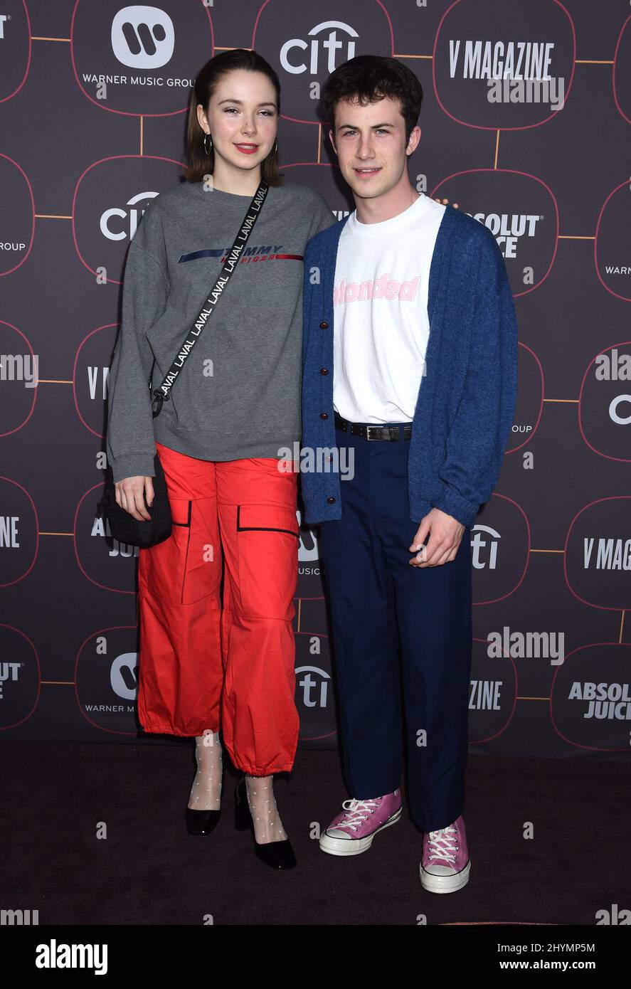 Lydia Night and Dylan Minnette at the Warner Music Group Pre-Grammy