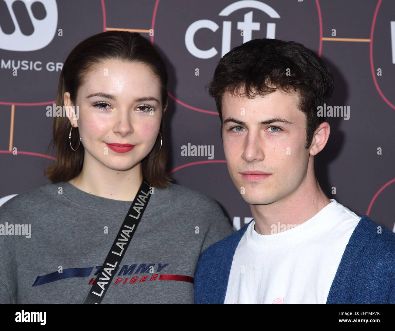 Lydia Night and Dylan Minnette at the Warner Music Group Pre-Grammy