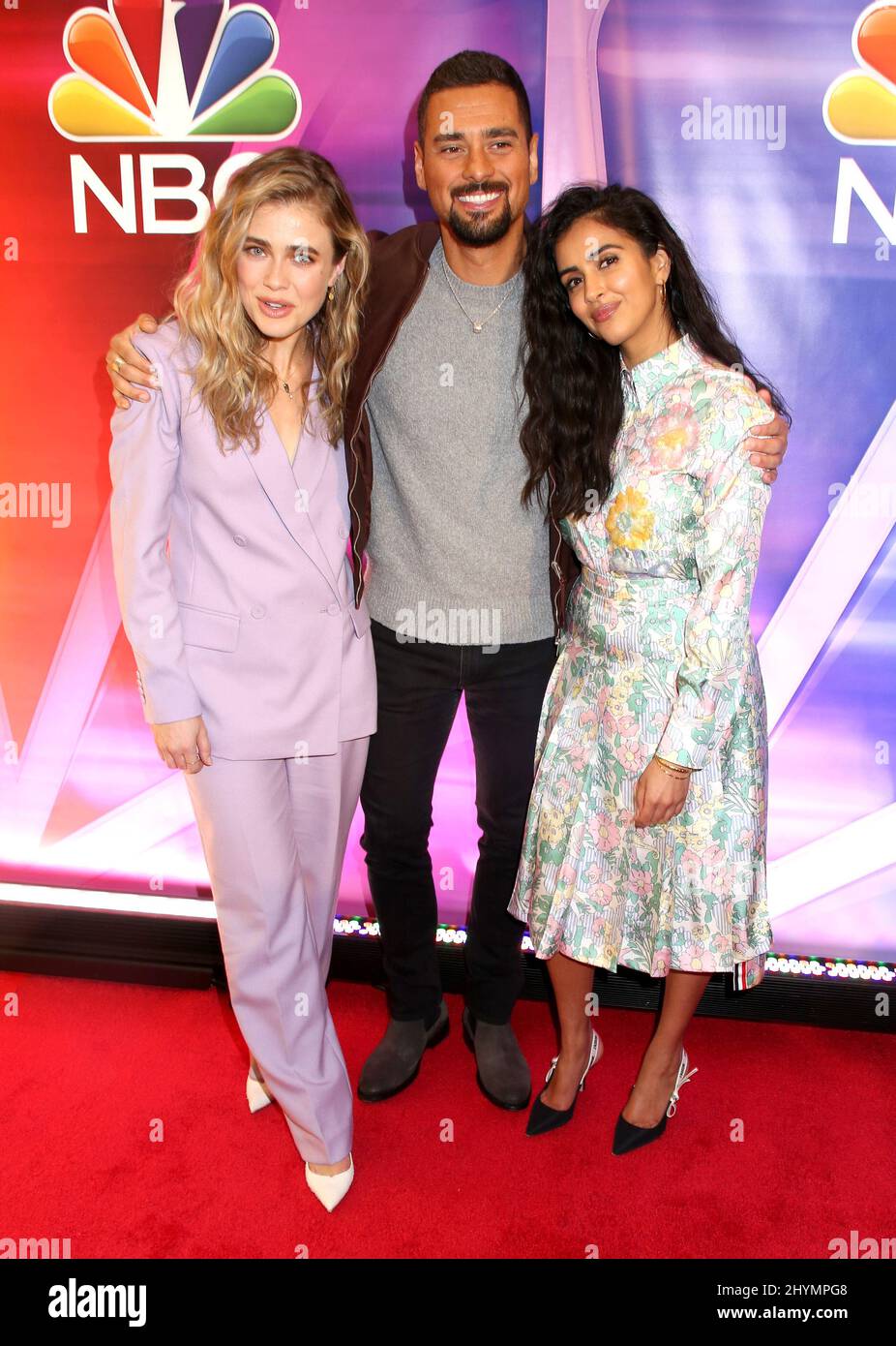 Melissa Roxburgh, J.R. Ramirez & Parveen Kaur attending NBC's New York Press Junket held at the Four Seasons Hotel on January 23, 2020 in New York City, New York. Stock Photo