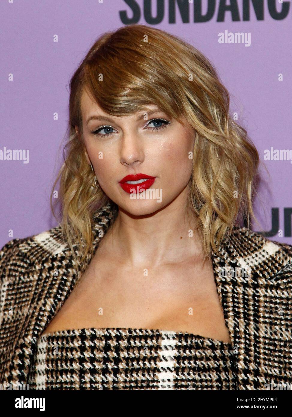 Taylor Swift at the premiere of 'Miss Americana' during the 2020 Sundance Film Festival held at the Eccles Theatre on January 23, 2020 in Park City Stock Photo