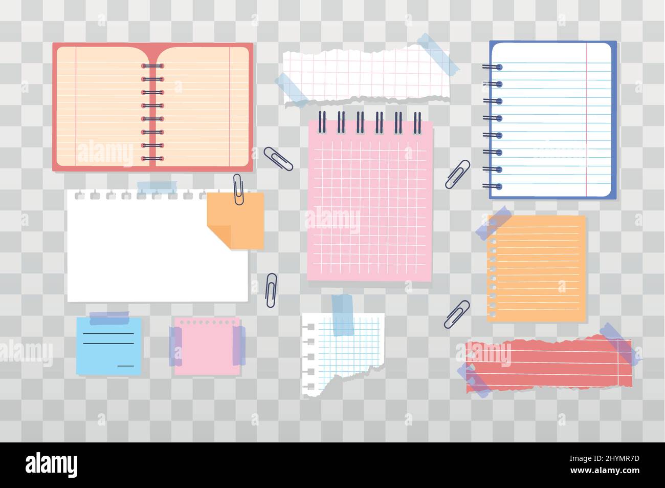 Paper notes set Stock Vector