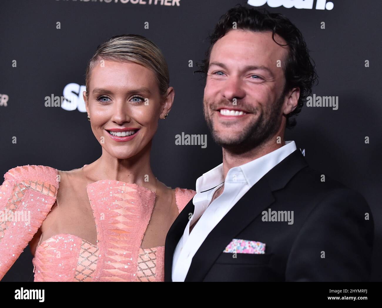 Nicky Whelan and Kyle Schmid arriving to the G'€™Day USA 2020 at