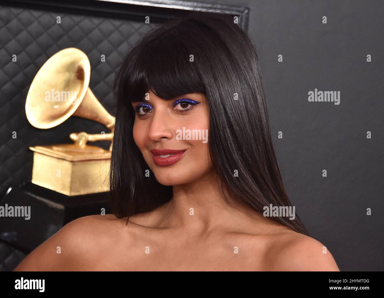 Jameela Jamil attending the 2020 GRAMMY Awards held at Staples Center