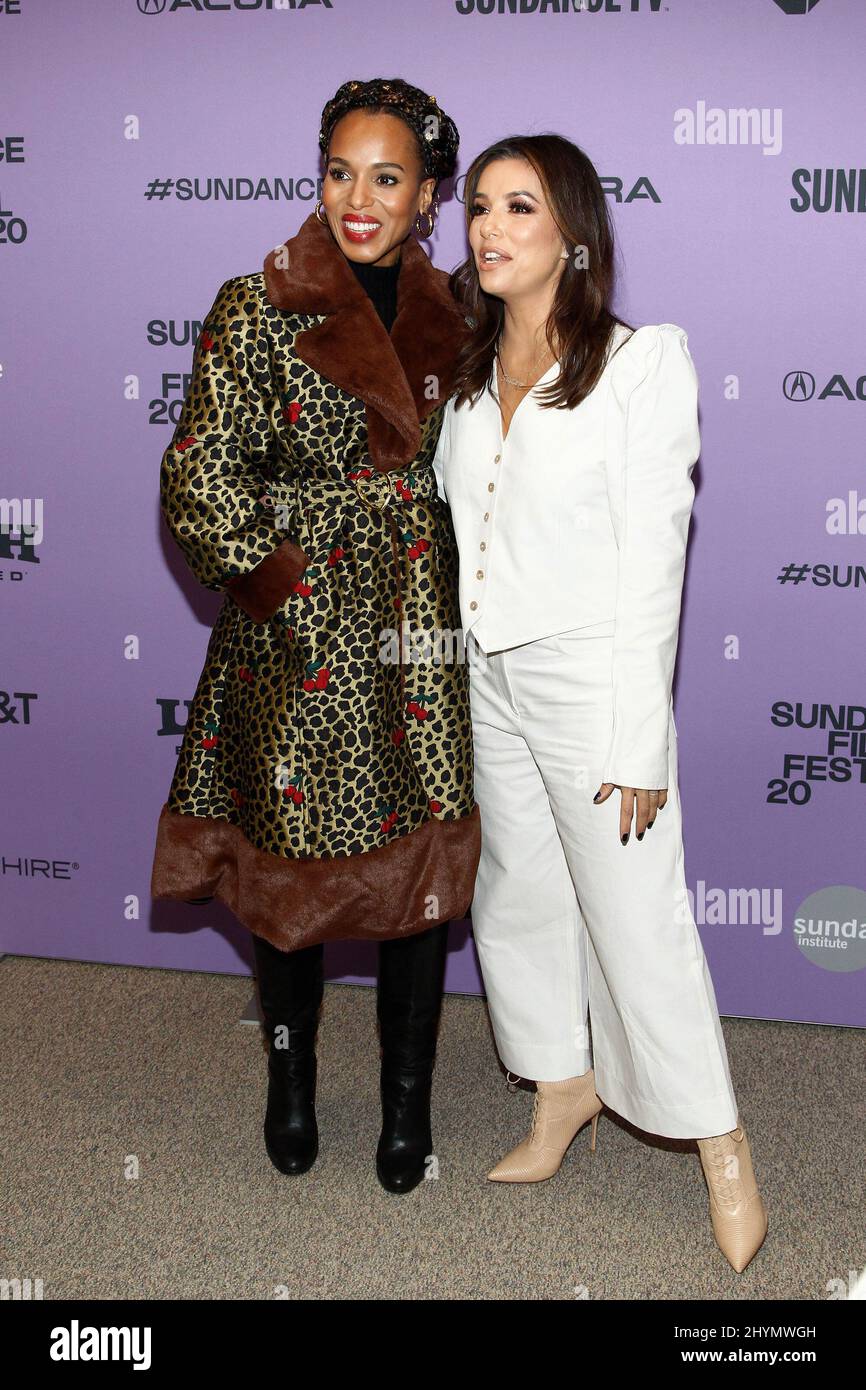 Kerry Washington, Eva Longoria at the premiere of 'Sylvie's Love' during the 2020 Sundance Film Festival held at the Eccles Theatre on January 27, 2020 in Park City, UT. Stock Photo