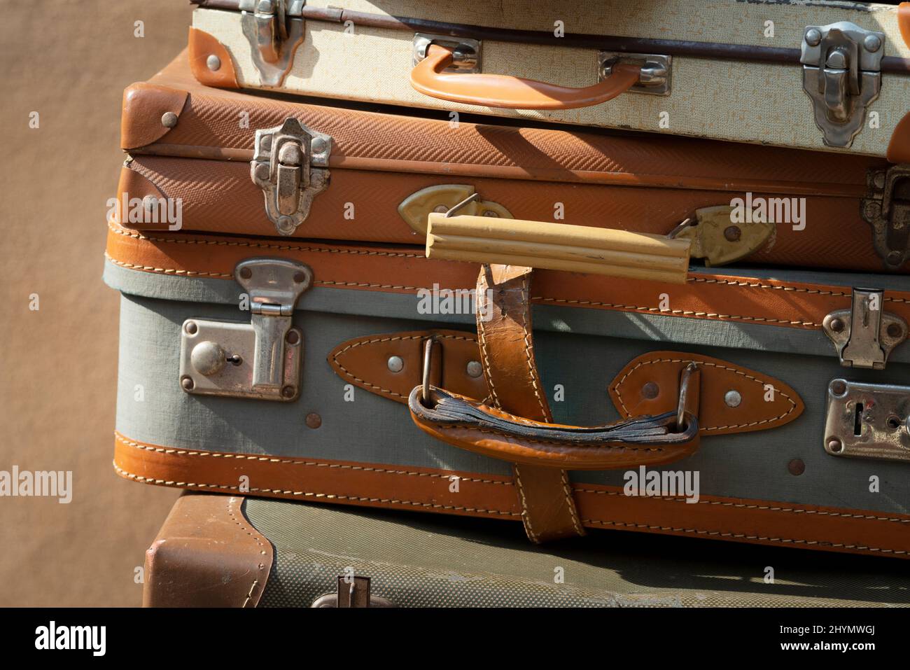 Pile of Old Suitcases Stock Photo Alamy