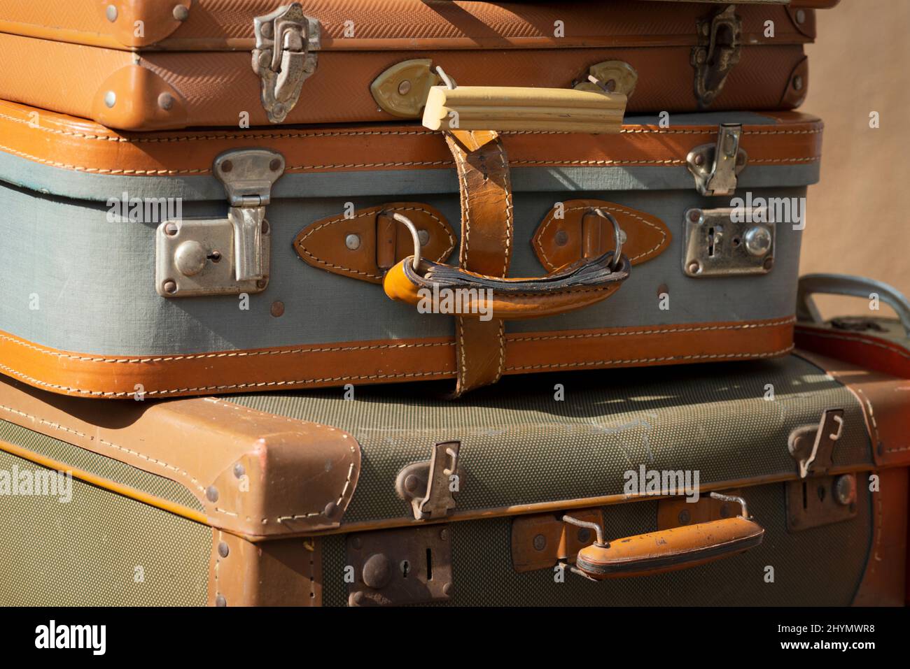 Pile of Old Suitcases Stock Photo Alamy