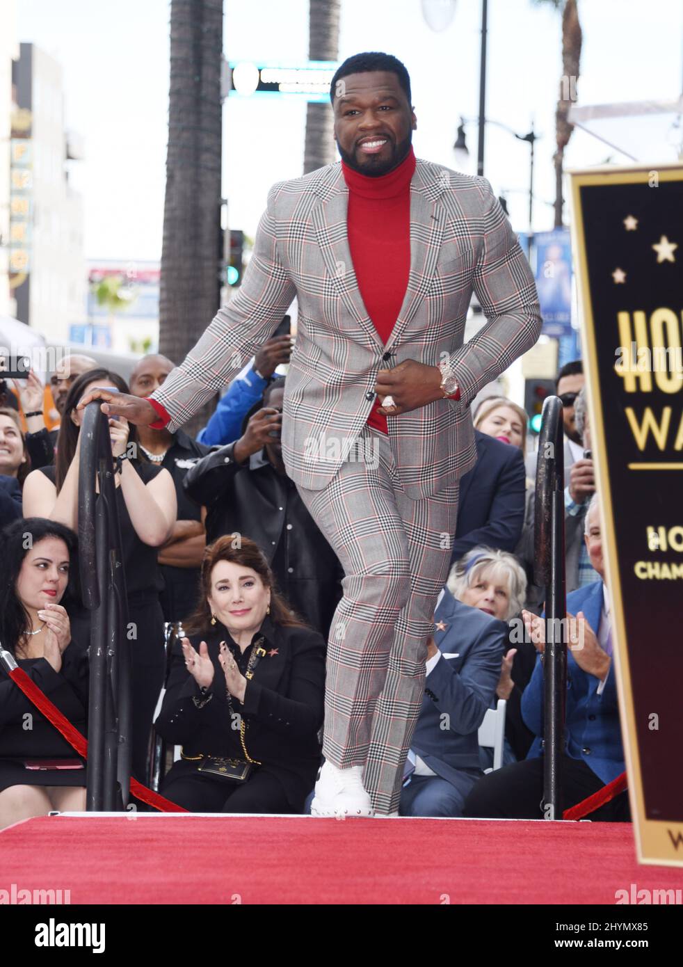 Curtis '50 Cent' Jackson at his Hollywood Walk of Fame star ceremony on January 30, 2020 in Hollywood, CA. Stock Photo