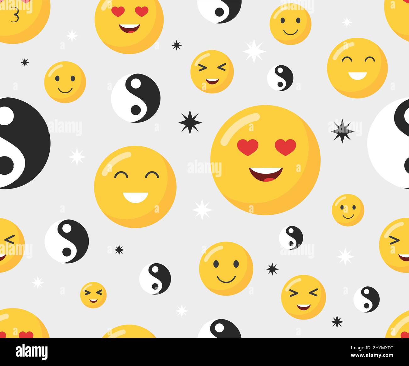 Seamless vector pattern with smileys Stock Vector