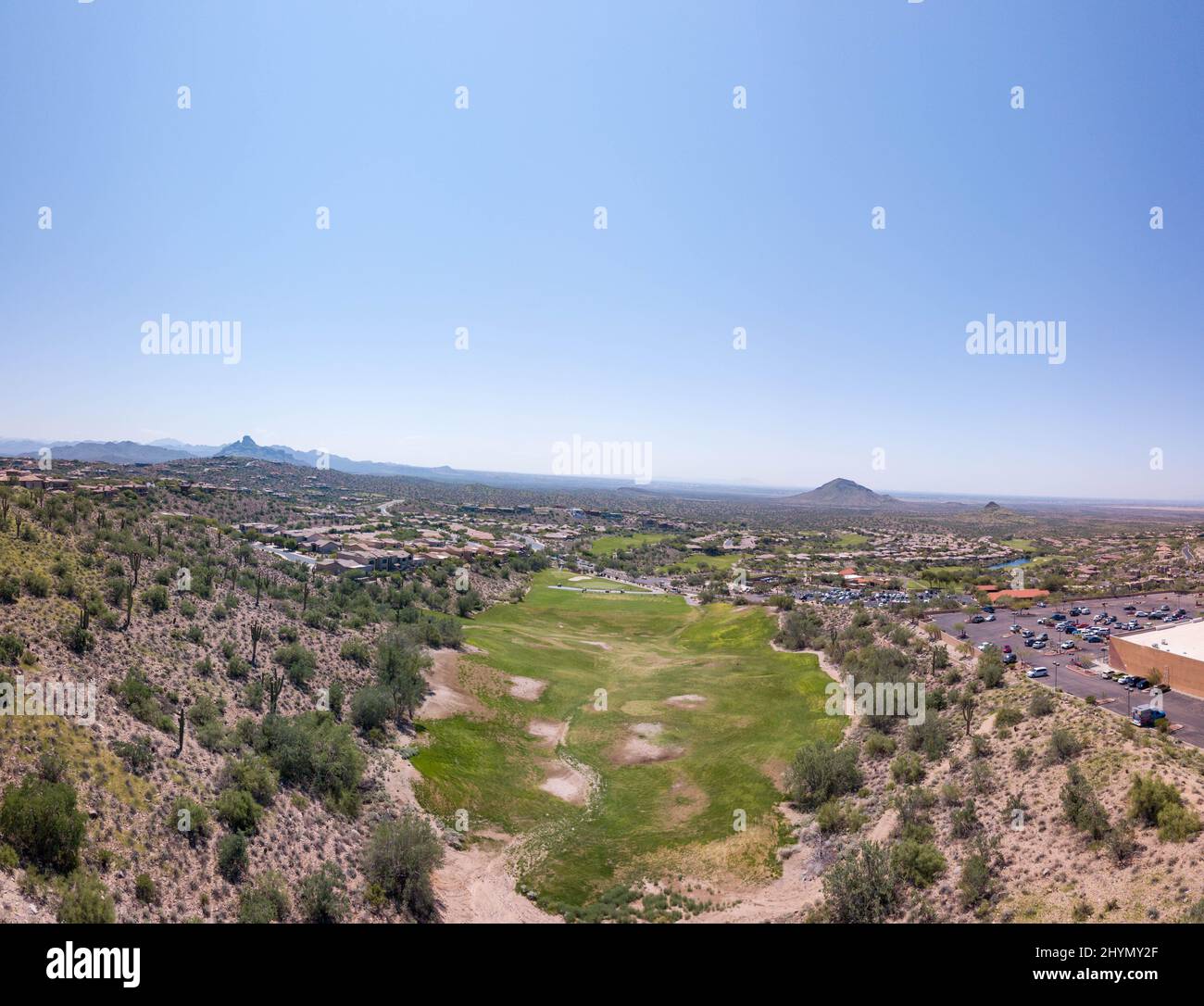 Desert area with green bushes in Fountain hills, Arisona, USA Stock Photo Alamy