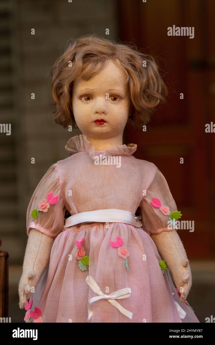 Italy, Lombardy, Flea Market, Lenci Vintage Doll Stock Photo Alamy