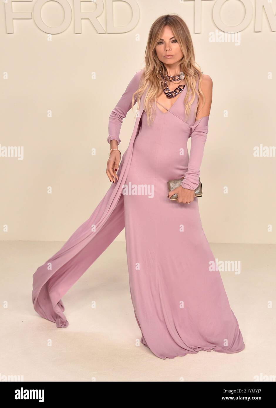 Erica Pelosini at the Tom Ford AW20 show held at Milk Studios on