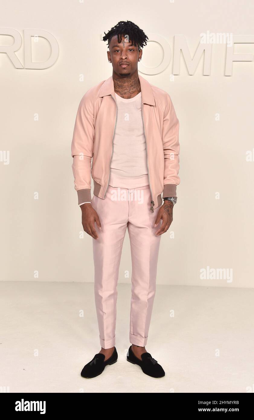 21 Savage at the Tom Ford AW20 show held at Milk Studios on February 7, 2020  in Hollywood, CA Stock Photo - Alamy
