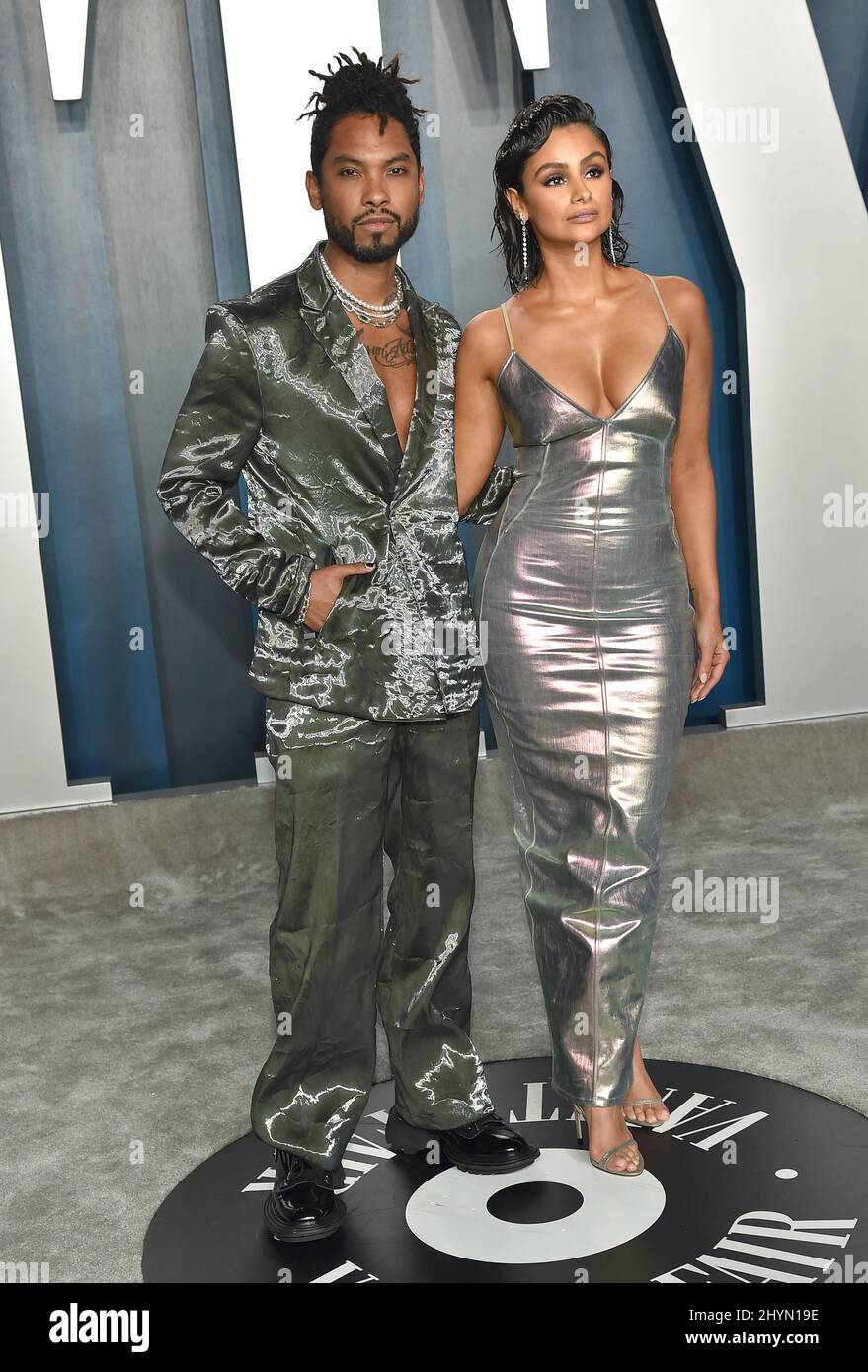 Miguel and Nazanin Mandi at the Vanity Fair Oscar Party 2020 held at