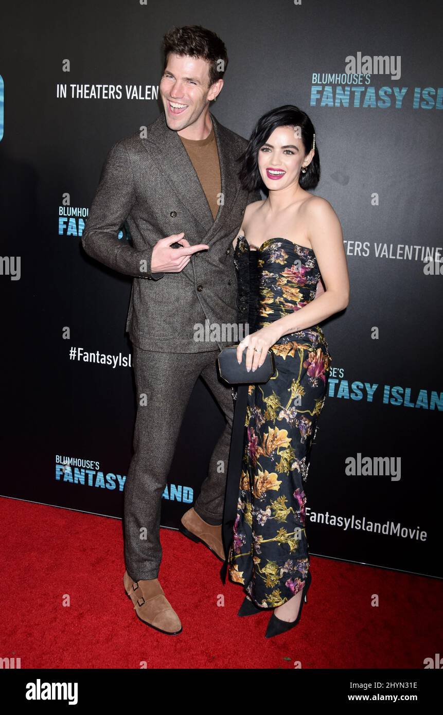 Austin Stowell and Lucy Hale at Blumhouse's "Fantasy Island" Premiere