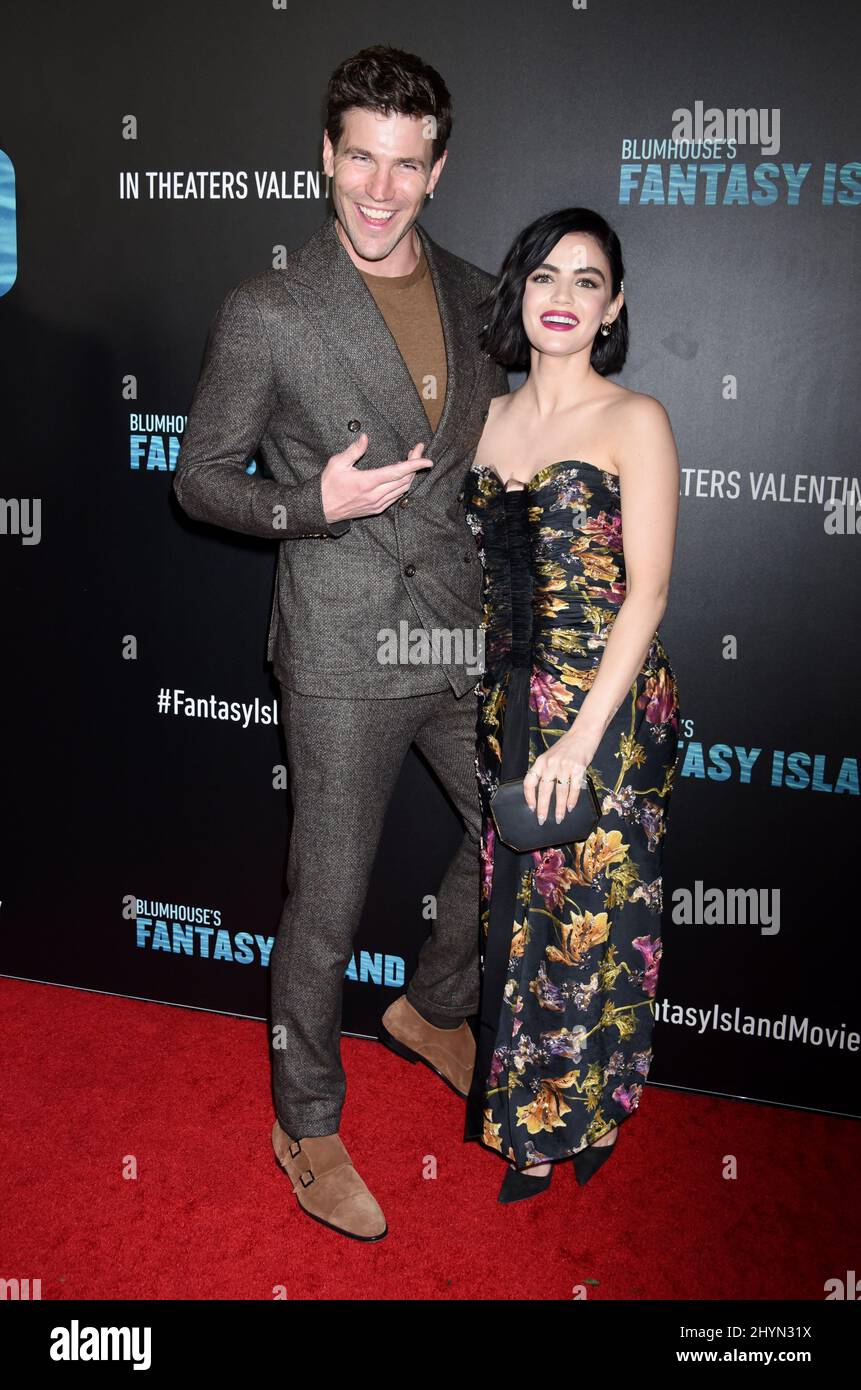 Austin Stowell and Lucy Hale at Blumhouse's "Fantasy Island" Premiere