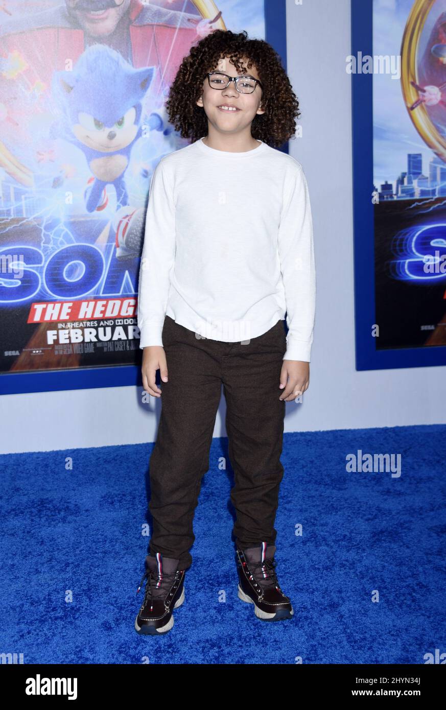 Ethan Williams Childress at the 'Sonic The Hedgehog' Special Screening held at the Regency Village Theatre Stock Photo